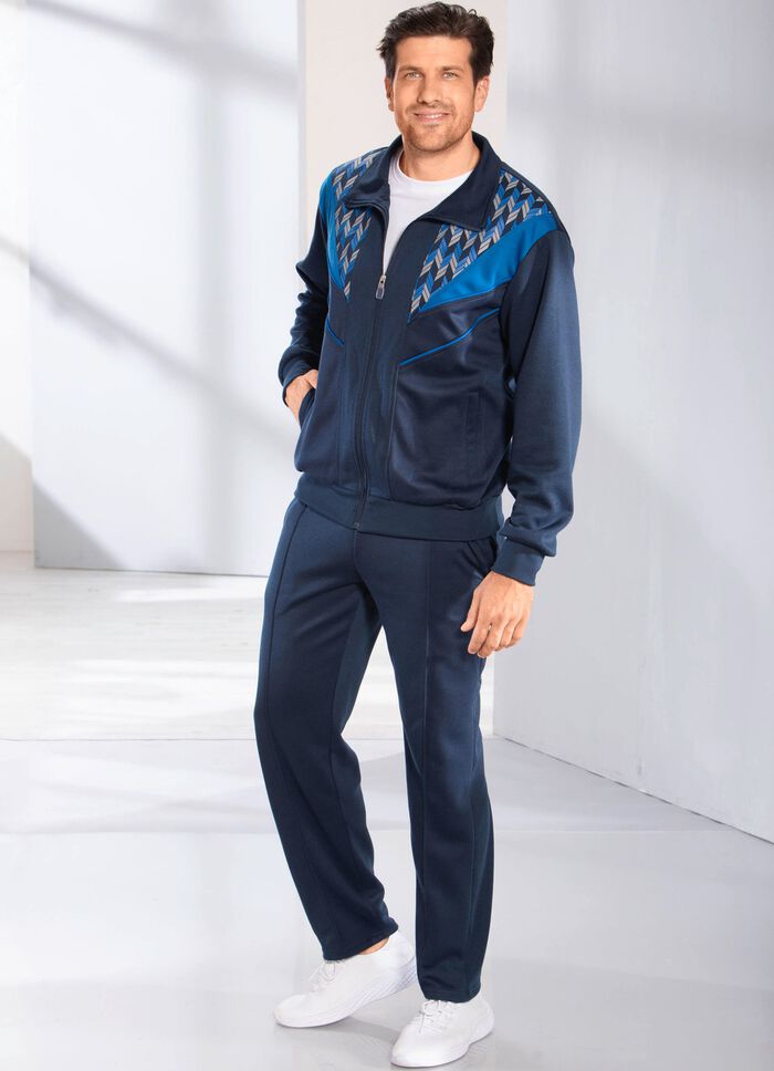 Freizeitanzug mit Kontrasteinsatz 