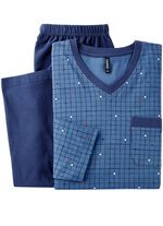 Zweierpack Schlafanz&uuml;ge mit V-Ausschnitt und offenen Abschl&uuml;ssen  