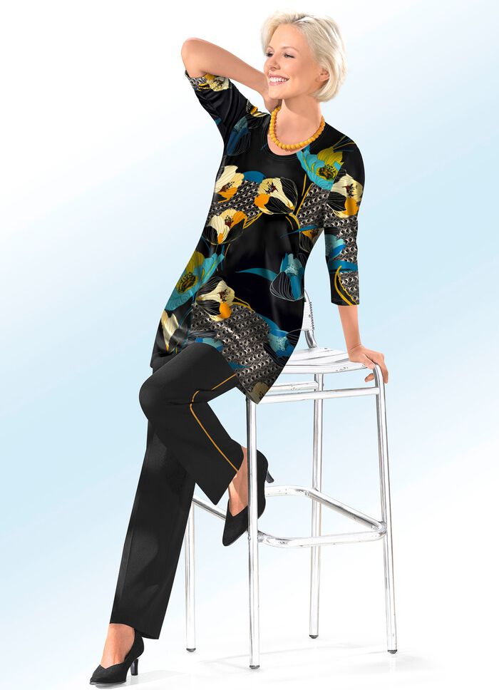 Hose mit trendiger Kontrastpaspel 