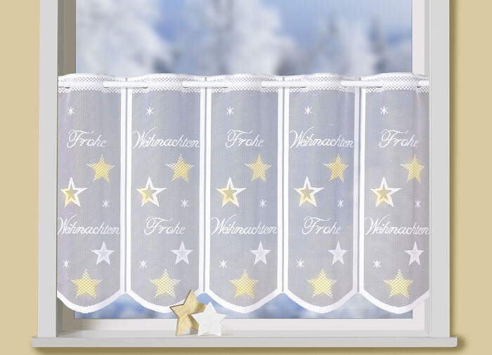 Handkolorierter Kurzstore mit Stangendurchzug 