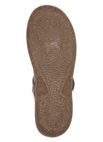 ELENA EDEN-Slipper mit Zierstickerei JEANS-COGNAC