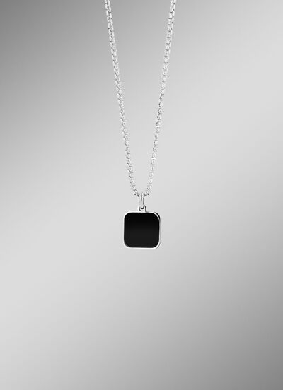 Maskuliner, stilvoller Anh&auml;nger mit echt schwarzem Achat 