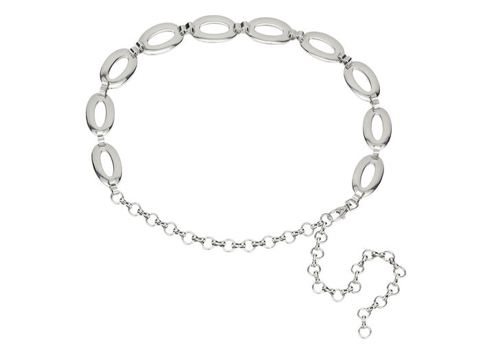 Modischer Damen-Kettengürtel, mit Karabinerverschluss SILBER