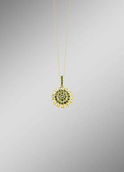 Anhänger mit Brillanten und Baguette-Diamanten 