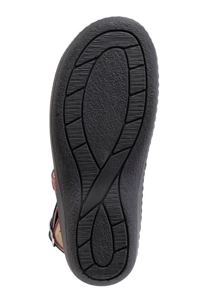 ELENA EDEN, bequeme Damen-Sandalen, Weite H, mit herausnehmbarem Fußbett ROT-BLAU-WEISS