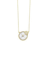 Halskette in Bicolor mit Sonnenschliff und Ankerkette 