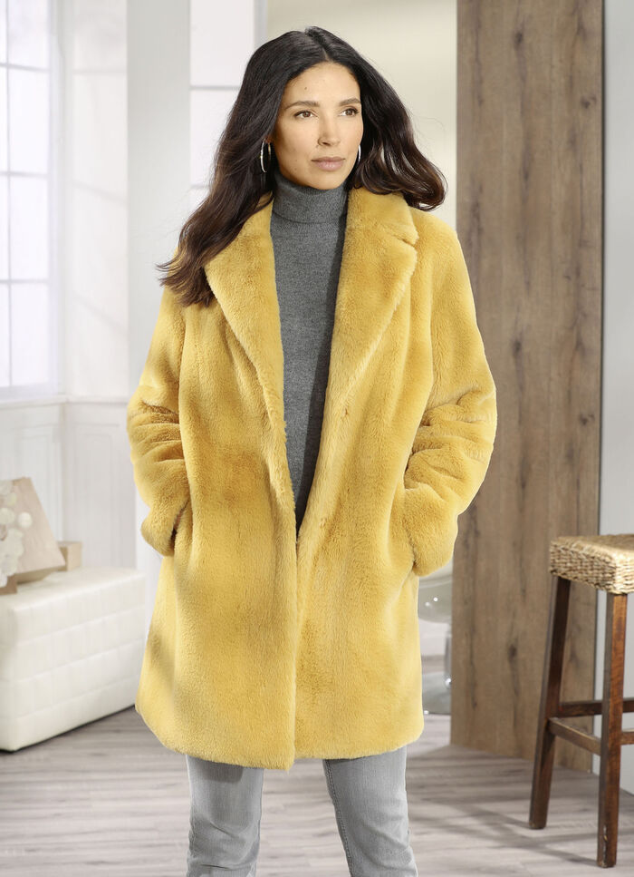 Longjacke aus kuschelweichem Kunstpelz 