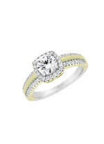 Damenring im Bicolor-Design mit synth. Zirkonia 