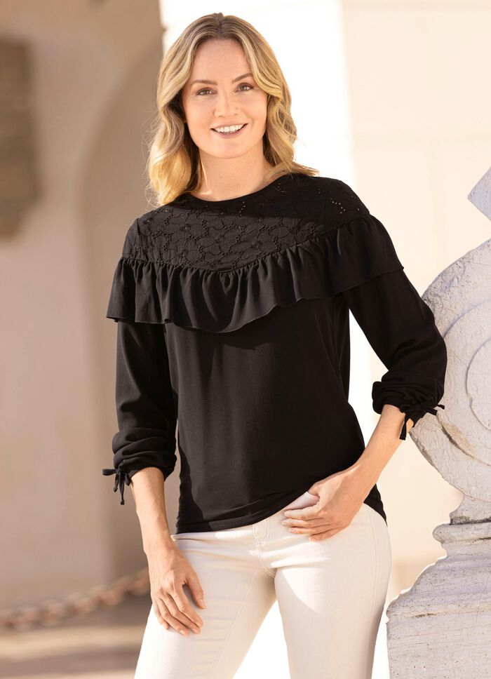 Schicke Bluse mit Bindeb&auml;ndchen 