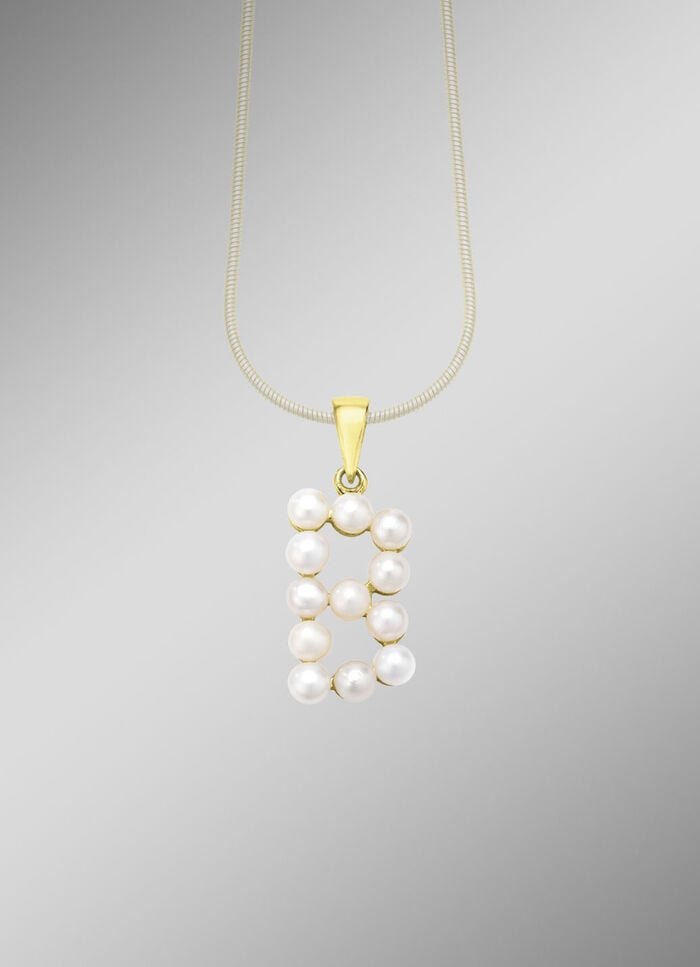 Personalisierte Eleganz: Buchstaben-Anhänger mit Süßwasser-Zuchtperlen 