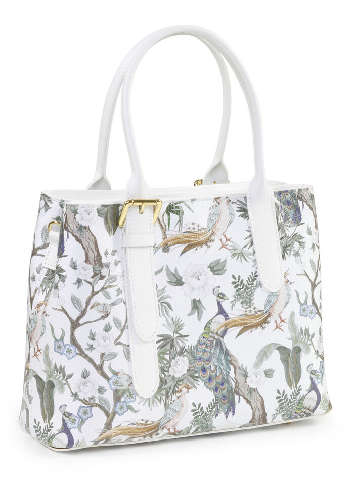 TIZIA, Tasche, Damen, mit abnehmbarem, verstellbarem Umhängeriemen WEISS-JADEGRÜN