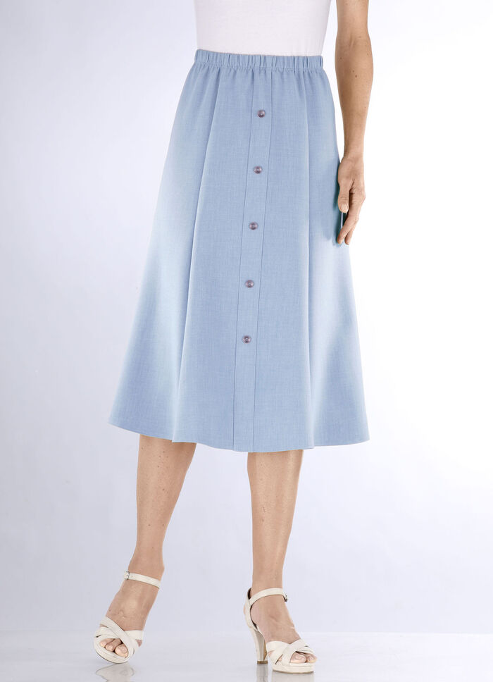 Rock mit Zierknopfblende HELLBLAU MELANGE