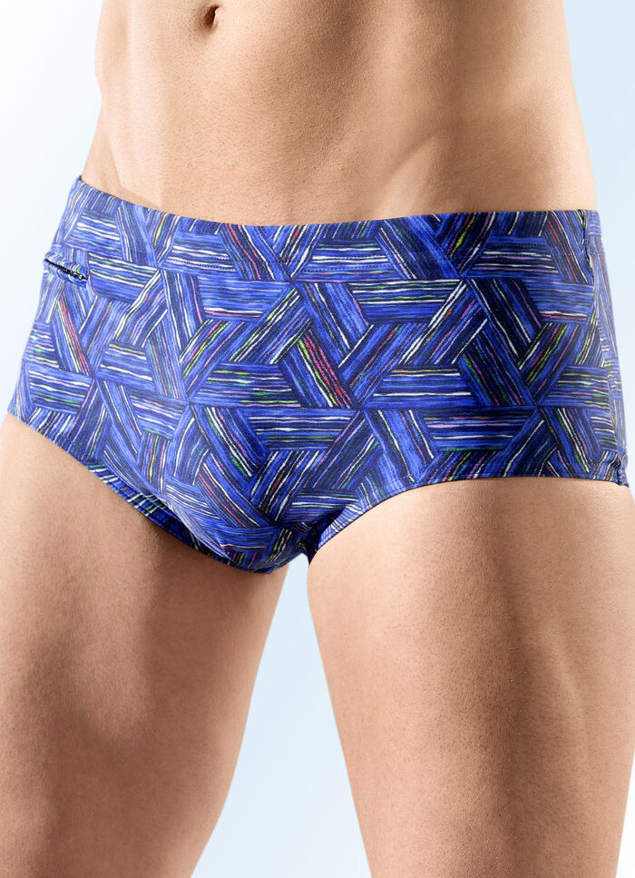 Badehose in h&ouml;herer Slipform mit Rei&szlig;verschlusstasche 