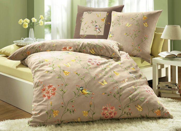 "Dobnig" Bettwäsche-Garnitur in Biber oder Satin Qualität BRAUN