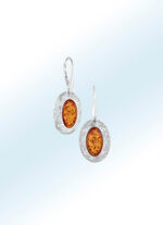 Interessante Ohrringe mit Bernstein 