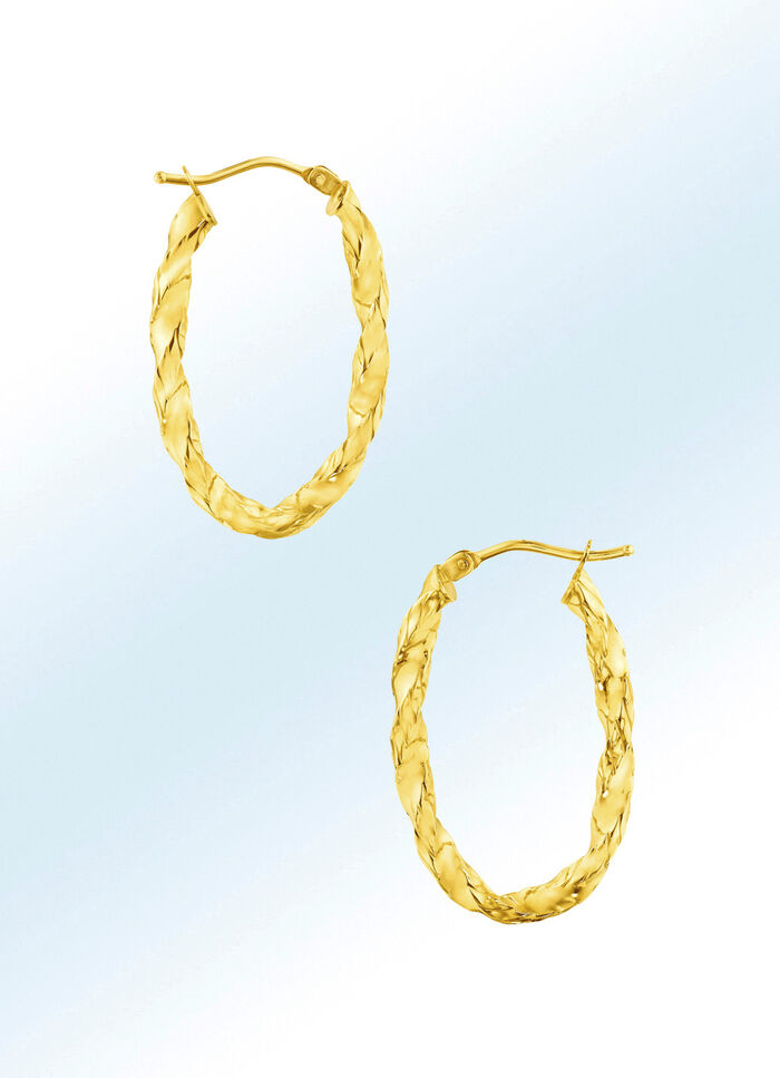 Gedrehte Creolen in Hochglanz/strukturiert 