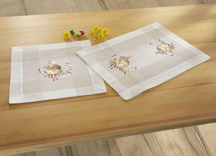 Tisch- und Raumdekoration in Leinenoptik SEKT-BUNT