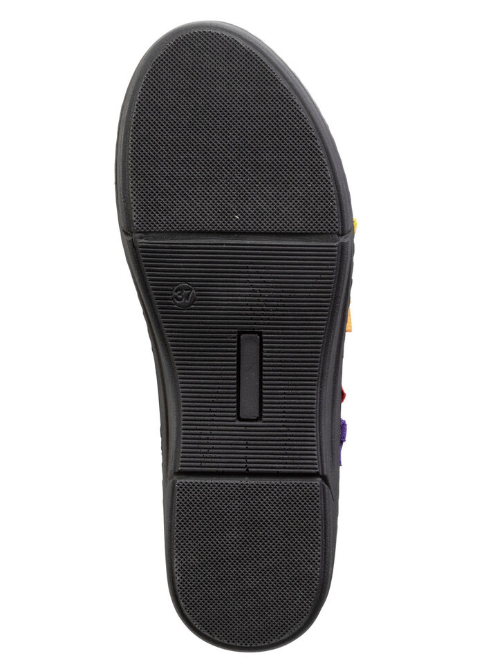 Andrea Conti Slipper mit bunten, dekorativ eingesetzten Gummizügen SCHWARZ