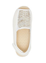 Sandale aus elastischem Textilmaterial CREMEWEISS-GOLD