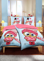 Flanell Bettw&auml;sche-Garnitur mit Rei&szlig;verschluss 