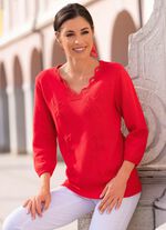 Pullover mit dekorativem Ausschnitt ROT