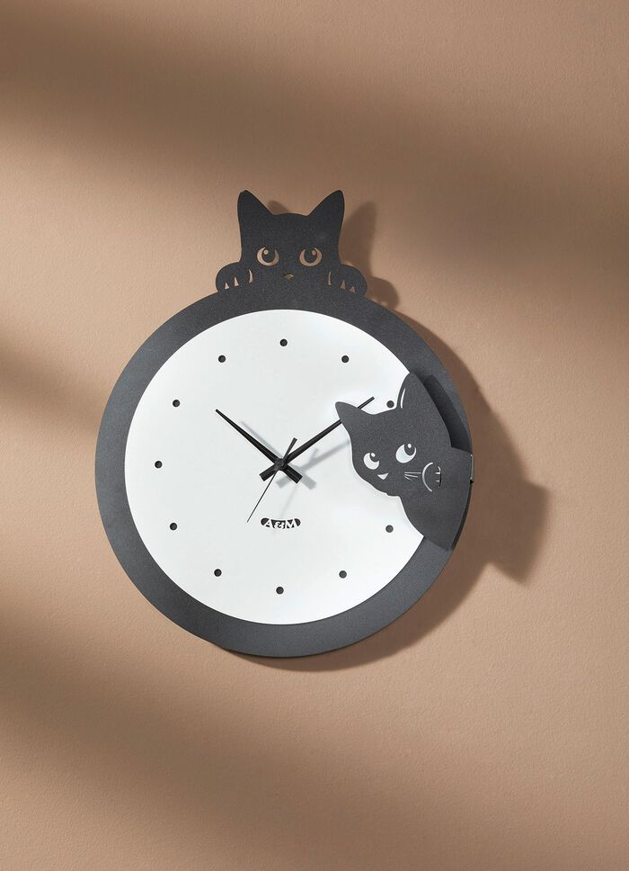 Wanduhr Katze aus Eisen 