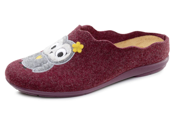 Laurina, klassiche Damen-Hausschuhe, mit herausnehmbarem Fußbett BORDEAUX