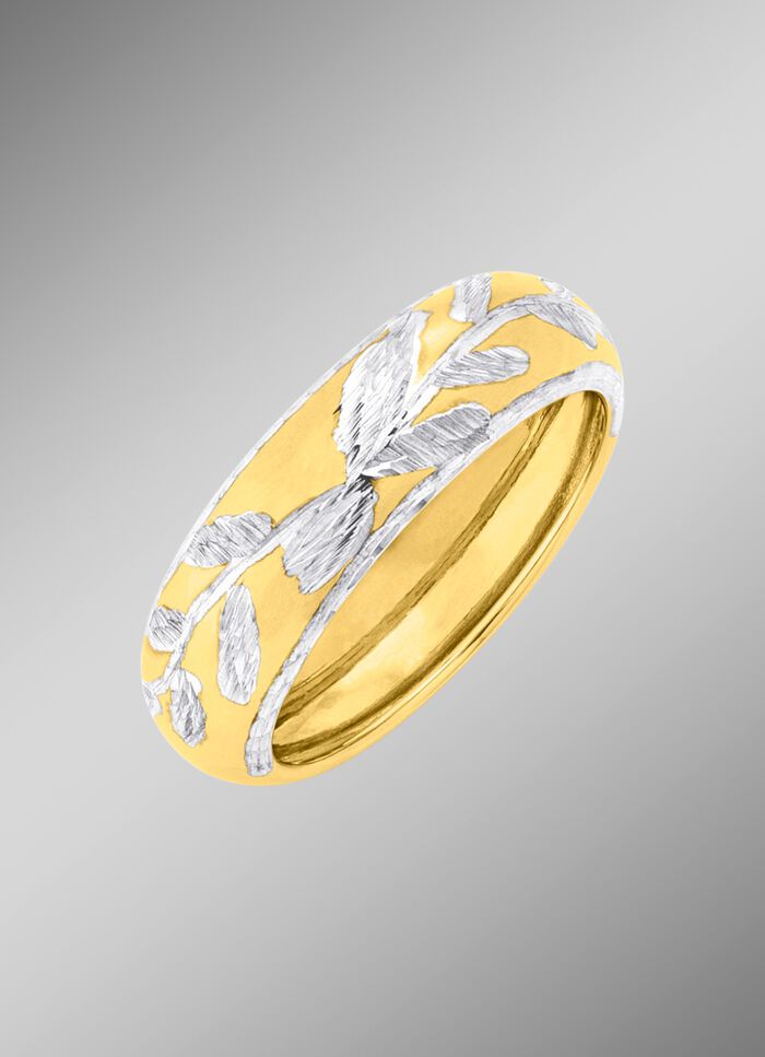 Diamantierter Damenring in Bicolor 