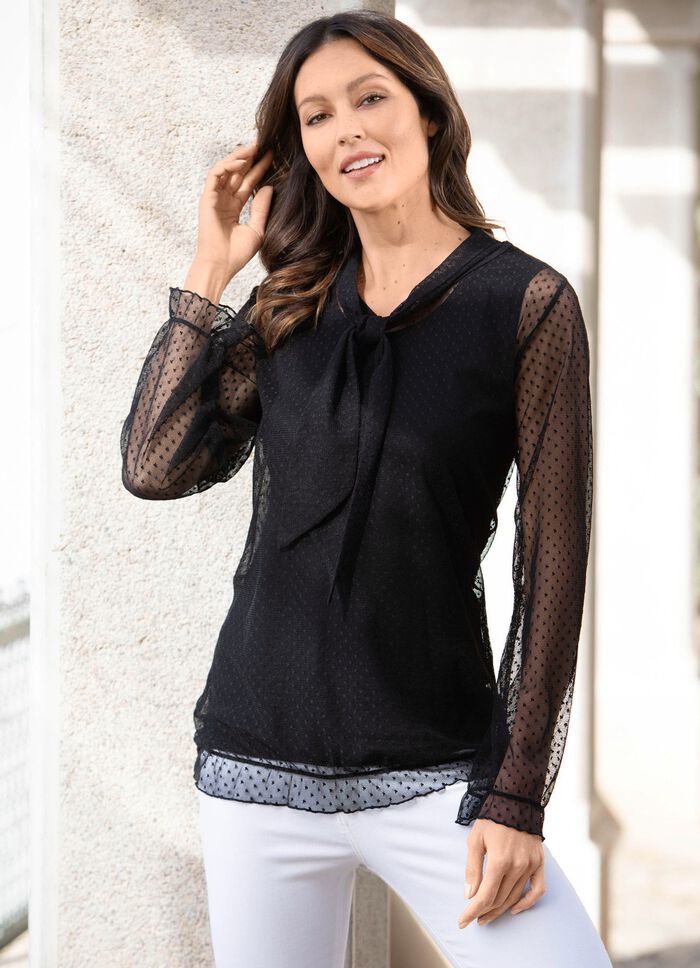 2-teiliges Set bestehend aus Shirt und Trägershirt SCHWARZ