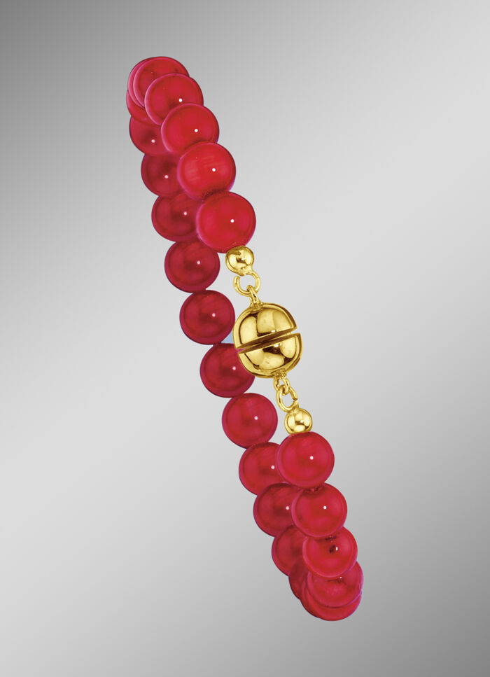 Armband mit echten Korallkugeln 