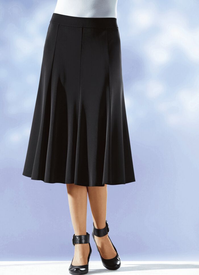 8-Bahnenrock mit glockig schwingendem Saum SCHWARZ