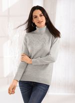 Pullover mit Schurwolle GRAU MELIERT