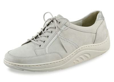 Waldläufer Schnürschuh mit edlen Metallicleder-Einsätzen 