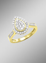 Tropfenförmiger Damenring mit Brillanten 