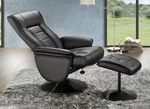 Relaxsessel mit Hocker SCHWARZ