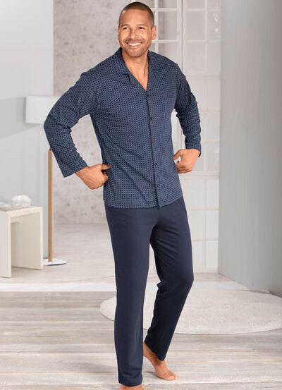 Schlafanzug mit durchgekn&ouml;pftem Oberteil 