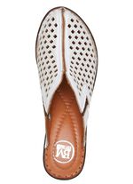 ELENA EDEN-Clog aus gepr&auml;gtem Rind-Nappaleder WEISS