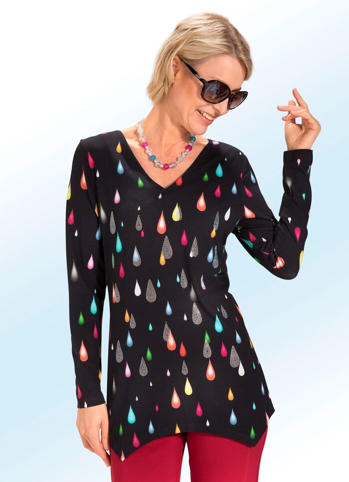 Longshirt mit zipfeligem Saumabschluss 