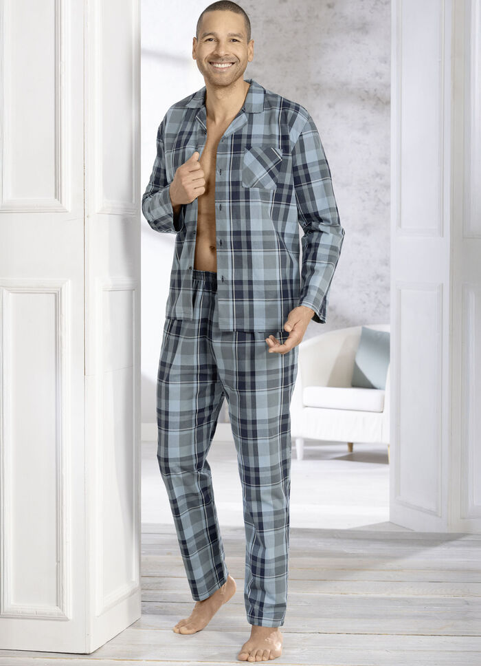 Comte-Schlafanzug mit durchgeknöpftem Oberteil 