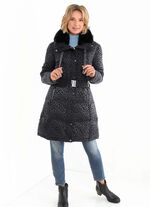 Kurzmantel mit Stretchg&uuml;rtel 