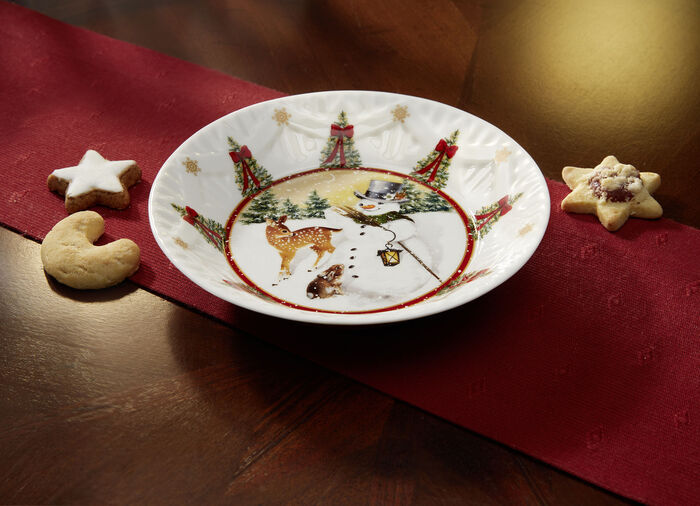 Premium Porzellan Schale von Villeroy & Boch  WEISS-ROT