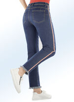 Jeans mit modischem Zierband JEANSBLAU-ECRU-ORANGE