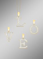 Damen-Buchstabenanh&auml;nger aus 375er Gold mit Zirkonia 