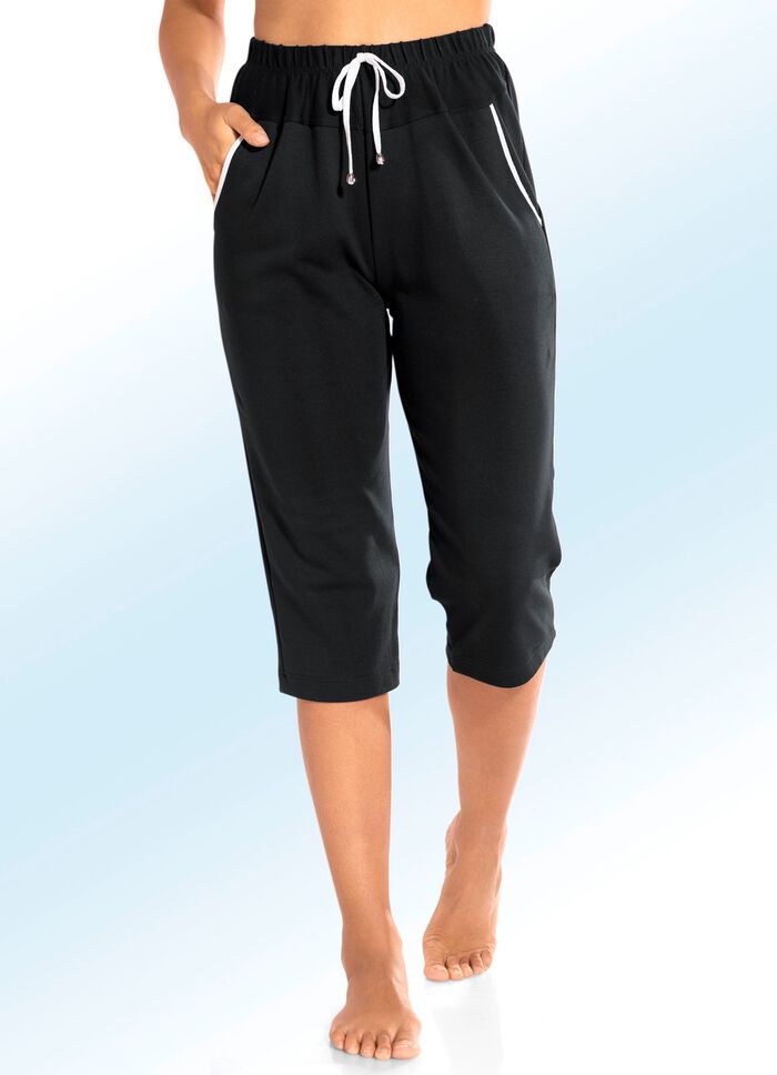 Caprihose mit Zierband SCHWARZ