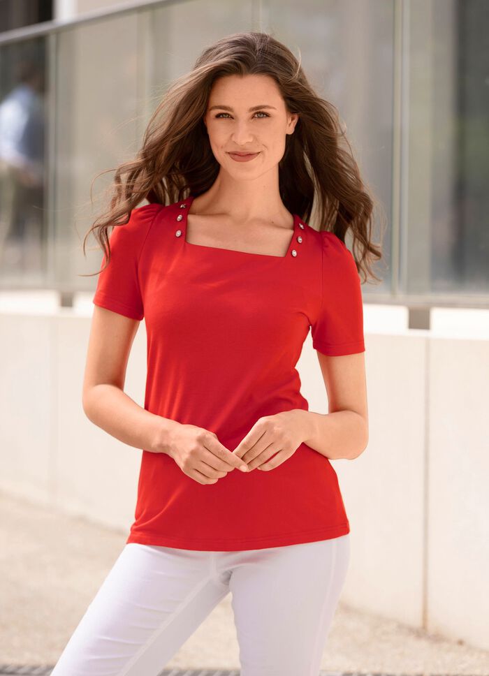 Shirt mit Schmuckkn&ouml;pfen in 2 Farben 