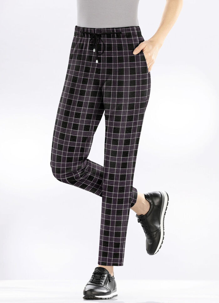 Hose im l&auml;ssigen Joggpant-Style ANTHRAZIT-BORDEAUX-GRAU