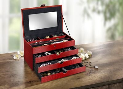 Schmuckkoffer mit integriertem Spiegel 