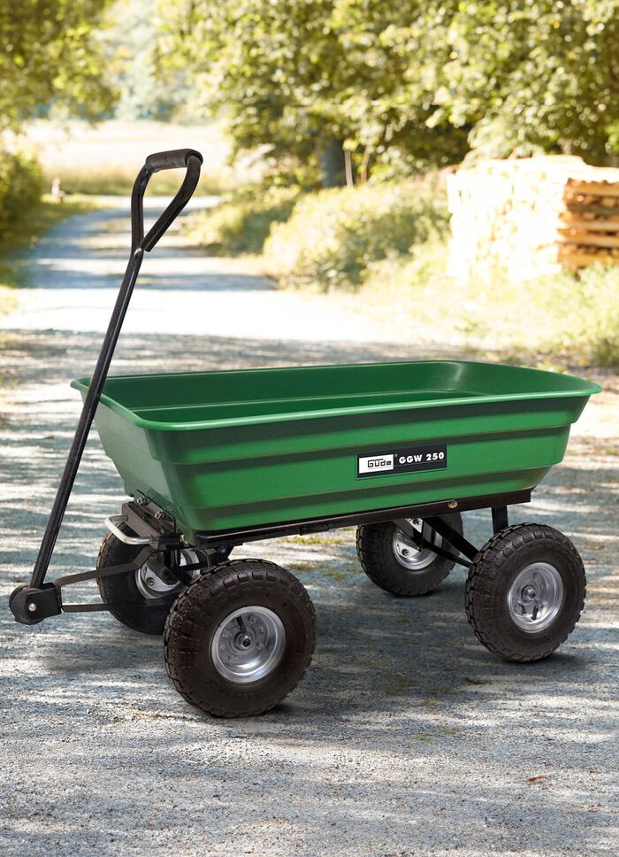 Gartenwagen von G&uuml;de mit Kippfunktion GR&Uuml;N-SCHWARZ