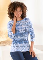 Pullover in Batikoptik JEANSBLAU-MULTICOLOR