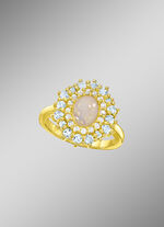 Damenring mit Wei&szlig;topas, Blautopas und Opal 